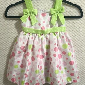 Holiday Editions Green and Pink Baby Dress